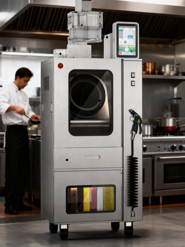 Cocinero profesional emplatando en cocina de restaurante